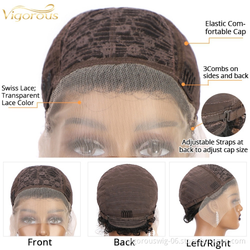 Vigorous afro kinky short wholesale 6 inch double sided xuchang ladies brazilian full human hair lace front wigs for black women